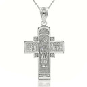 Sterling Silver Saint Andrew Jesus Christ Crucifix Holy Apostle Russian Orthodox Cross Pendant Necklace