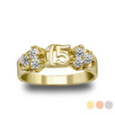 Cute 15 Anos Quinceanera Ring in Gold ( Available in Yellow/Rose/White Gold)