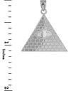 .925 Sterling Silver Egyptian Pyramid All-Seeing Eye Of Horus Wadjet Pendant with measurements