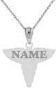Caduceus Silver Charm Pendant Necklace with Your Name