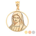 Personalized Gold Name Blessed Virgin Mary Miraculous Pendant Necklace(Yellow/Rose/White)