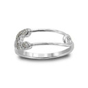 White Gold Diamond Safety Pin Ring