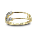 Yellow Gold Diamond Safety Pin Ring