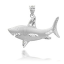 silver-satin-finish-diamond-cut-shark-pendant-medium