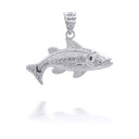 .925 Sterling Silver Trout Fish Pendant
