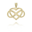 Gold Heart with Infinity Pendant Necklace ( Available In Yellow/Rose/White)