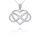 White Gold Heart with Infinity Pendant Necklace