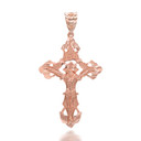 Gold INRI Cross with Diamond Cut Pendant
