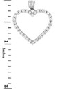 Cubic Zirconias Silver Heart Pendant II