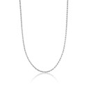 925 Sterling Silver 1.25mm Men's Rope Twisted Chain Link Necklace