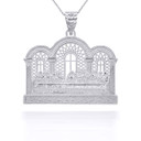 White Gold Last Supper Pendant Necklace