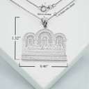 White Gold Last Supper Pendant Necklace With Measurements