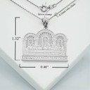 Silver Last Supper Pendant Necklace With Measurements