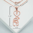 Rose Gold Medical Doctor MD Heart Stethescope Pendant Necklace With Measurements 