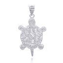 White Gold Turtle Pendant