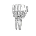 3D Hand Skeleton Ring in Solid White Gold