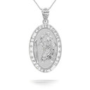 Silver Saint Christopher Pendant Necklace
