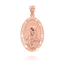 Rose Gold Oval Sacred Heart of Jesus Pendant