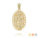 Gold Oval Saint Patrick Pendant 