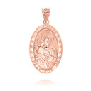 Rose Gold Oval Saint Joseph Pendant