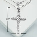 White Gold Diamond Infinity Cross Pendant Necklace With Measurements