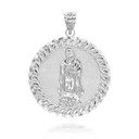 Silver Cuban Framed Virgin Mary Pendant