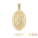 Gold Oval Our Lady of Guadalupe Pendant