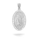 Silver Oval Our Lady of Guadalupe Pendant