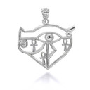 Silver Ankh Evil Eye Pendant