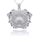 White Gold Dog Australian Shepherd Pendant Necklace