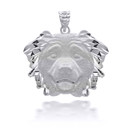 White Gold Dog Australian Shepherd Pendant