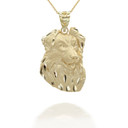 Gold Dog Border Collie Pendant Necklace
