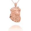 Rose Gold Dog Border Collie Pendant Necklace