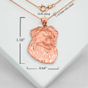 Rose Gold Dog Border Collie Pendant Necklace With Measurements