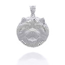 Silver Dog Chow Chow Pendant Necklace