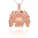 Rose Gold Dog English Pointer Pendant Necklace