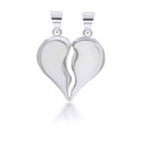 White Gold Separated Hearts Pendant