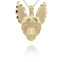 Gold Dog Jack Russell Terrier Pendant Necklace