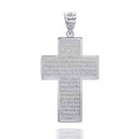 .925 Sterling Silver Padre Nuestro Lord's Prayer Cross Bible Verse Pendant