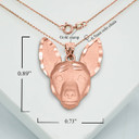 Rose Gold Dog Jack Russell Terrier Pendant Necklace With Measurements
