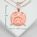 Rose Gold Dog Havanese Bichon Pendant Necklace With Measurements