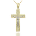 Gold Crucifix Cross Pendant Necklace