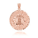 Rose Gold Two Tone 15 Anos Our Lady Of Guadalupe Pendant