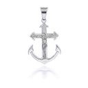 Silver Cross Anchor Pendant