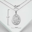 Silver Lucky Charm Pendant Necklace With Measurements 