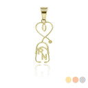 Gold Registered Nurse Stethoscope Pendant