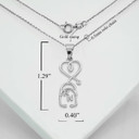White Gold Registered Nurse Stethoscope Pendant Necklace With Measurements