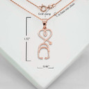 Rose Gold Heart Stethoscope Pendant Necklace With Measurements