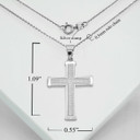 Silver Mini Cross Pendant Necklace With Measurements