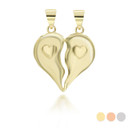 Gold Separated Hearts With Heart Design Pendant